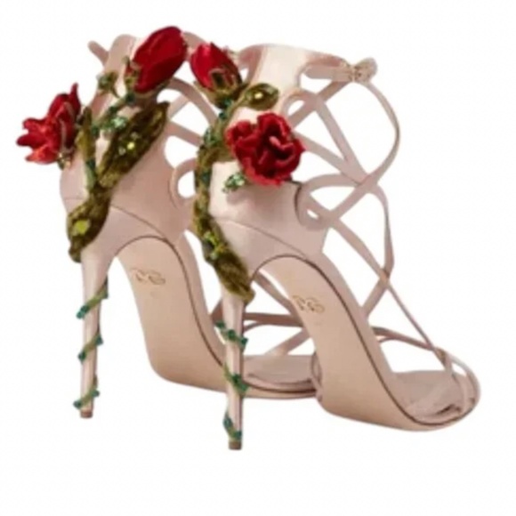 NWT Dolce & Gabbana Climbing Rose Sandals - Picture 2 of 5